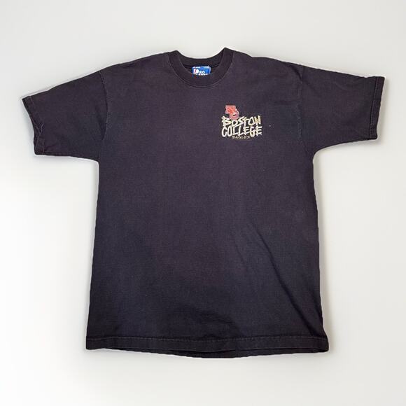 Vintage Pro Player Boston College Eagles Tee XL Black Embroidered USA - Picture 1 of 4